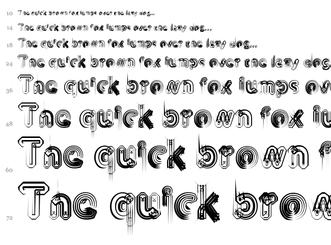 TH3 Machine font waterfall